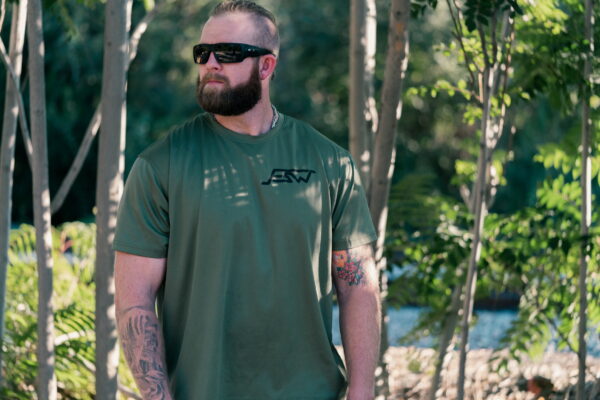 FSDF-GR-1 FSW Dri Fit T Shirt OD Green Front